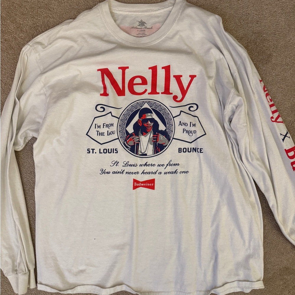 White Nelly Graphic Long Sleeve Shirt